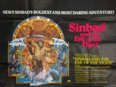 A British quad film poster for 'Sinbad and the Eye of The Tiger' (1977):,