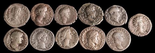 A group of eleven Roman denarius including Domition, Septimus, Severus and Hadrian: etc.