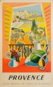 A mid 20th century French Railway lithograph poster 'Provence':,