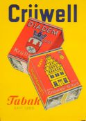 Two mid 20th century German advertising posters for Cruwell tobacco:,