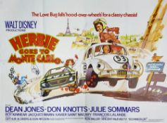 A British quad film poster for 'Herbie Goes to Monte Carlo' (1977):,