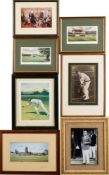 A small collection of miscellaneous cricket related prints:,