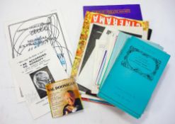 A collection of theatre and concert programmes:, including Globe Theatre,