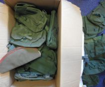 A collection of unused 1958 pattern webbing: includes large pack, Kidney pouches (4),