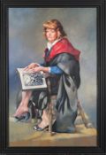 * Robert O Lenkiewicz [1941-2002]- Academic reading Paradise Lost,:- oil on canvas, 155 x 100cm.