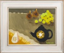 * Mary Fedden [1915-2012]- The Black Teapot,:- signed and dated 1989 bottom right oil on board, 39.