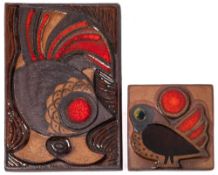 *Noomi Backhausen for Soholm two stoneware tiles: one of rectangular form the other square both