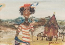 * Patrick Hockey [1948-1992]- Three Outback scenes,:- each signed, one dated '74 watercolours,
