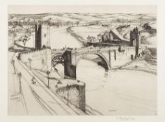 * Wilfred R E Fairclough [1907-1996]- El Kantara, Toldedo,:- etching,
