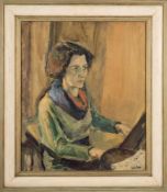 * Ronald Ossory Dunlop [1897-1973]- Portrait at the piano,:- signed bottom right oil on canvas,