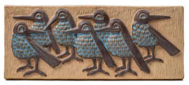 *Marianne Starck for Micheal Andersen a stoneware plaque: of rectangular form decorated in high