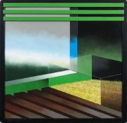 * Jaques Engel [1940-1982]- Abstract with three green slats,