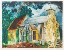 * John Piper [1903-1992]- Bridgham Parish Church, (1989),:- screenprint,