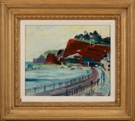 * Fred Yates [1922-2008]- Dawlish sea front,:- signed bottom right oil on board, 22 x 26.5cm.