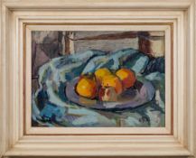 * Clifford Fishwick 1923-1997]- Still life; oranges on a plate,