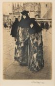 * Wilfred R E Fairclough [1907-1996]- Venetian Carnival Masks,:- three etchings, 1985-88,