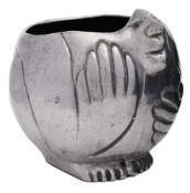 Carrol Boyes, cast aluminium figural bowl: stamped C. Boyes, 17cm. high.