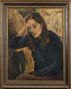 * Ronald Ossory Dunlop [1897-1973]- Portrait,:- signed top right oil on board, 64 x 49cm.