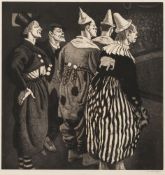 * Dame Laura Knight [1877-1970]- Five Clowns,:- etching and aquatint,