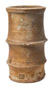 *Colin Pearson (1923-2007) a stoneware vase: of boldly ribbed cylindrical form decorated with matt