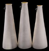 *Susan Disley (Contemporary) three stoneware vessels: of slender elongated jug-like form with small