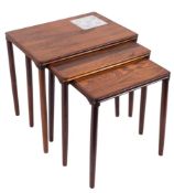 A Danish rosewood nest of tables:, unsigned,