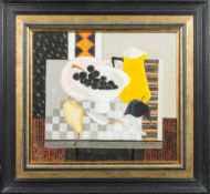 * Janet A. Freeman [20th Century]- Yellow Jug and Diamonds,:- signed lower right oil on board, 37.