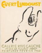 An Evert Lundquist Galerie Rive Gauche 1960 exhibition poster,:- 65 x 51cm, unframed.