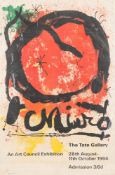 A 1964 Art Council Exhibition Poster, Miro at The Tate Gallery,: 76 x 50cm, unframed.