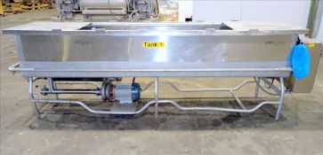 Sani-Matic Clean Out of Place Tank, Model RWJ-250. Stainless Steel, Horizontal. Trough approximate