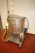 S/S Aprox. 45 Gal. Kettle, with Sweep Scrape Agitation, Hinge Lids, S/S Ball Valve Outlet, Mounted o