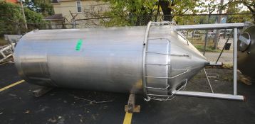 Grace Machinery 1,100 Gallon Cone Bottom S/S Single Wall Verticle Tank, Size 35, S/N 2707, Bottom