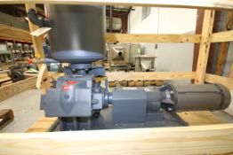 New US 3 hp Vacuum Pump, Model RP506-1605, S/N 15166, with Hub City 4.78 Ratio Drive, Baldor 1750