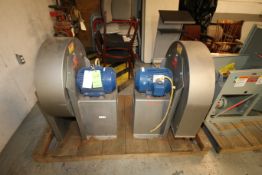 (2) Cincinatti 5 hp Blowers, Models RBE-11, S/N 9417232A and 9417232B, 1758 and 1440 rpm Motor,