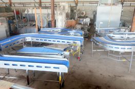 Plastic link belt motorized conveyor system consisting of; (2) sections 30.5
