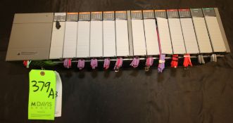 Allen Bradley SLC 500 (13) Slot PLC Rack, Chassis Cat. No. 1746-P4, Series A, with SLC 5/04 PLC