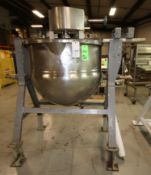 Lee 150 Gal. Steam Jacketed S/S Kettle, S/N A1133 with Bottom Side Scrape Surface Agitator with 3 hp