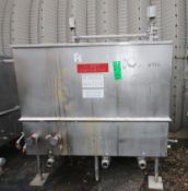 3 - Compartment Rectangular S/S CIP Tank with 6'L x 3'W x 54