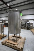 S/S Aprox. 350 Gal. Single-Wall Vertical Tank, Overall Dims.:  85