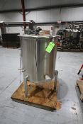 S/S 100 Gal. Jacketed Vertical Tank, Overall Dims.:  60