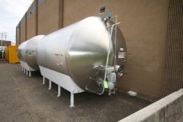 Cherry Burrell 5,000 Gal. S/S Horizontal Single Wall Tank, M/N HC, Equipped with Horizontal