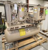 2007 Curtis 30 hp Screw Air Compressor System, Compressor Head Model B101, SN C.52107, 3540 rpm, 575