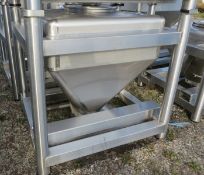 Tote Inc 18 CFT Bin.  135 Gallon Capacity, Stainless Steel.  40