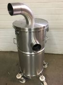 Stainless Steel Vacuum Receiver. Unit is on wheels. As shown in photos.