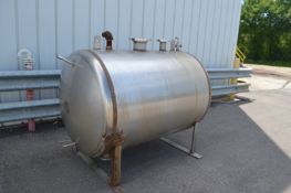 500 Gal. S/S Boiler Feed Water Tank 4' Diameter x 6' Long x 5'6