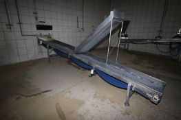 S/S Incline Conveyor with S/S Walls, with S/S Infeed Chute, Aprox. 35' L x 18