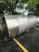 Grace Machinery 1,000 Gallon Cone Bottom S/S Single Wall Verticle Tank, Size 3500, S/N 740106,