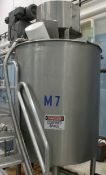LEE 500 Gallon Jacketed 316 Stainless Steel Double Motion Mix Tank/Kettle. Has Double motion