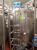 Processing tank 1000 gal with jacket: cooling & heating; with low and high speed agitator (Located