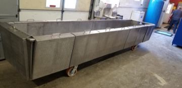 Universal 200 lb. S/S Swiss Cheese Vats, Inside Dimensions 184”L x 33”W x 24”D, with Screens ***